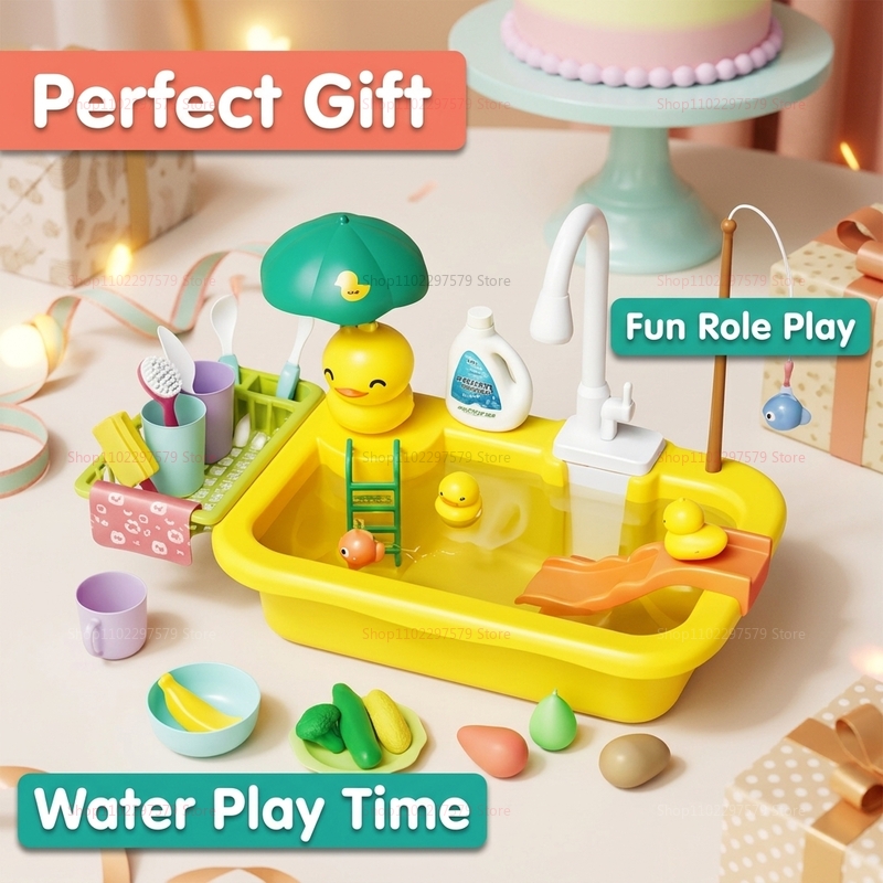 어린이 주방 싱크대 식기세척기 놀이 세트 장난감 물 흐 - Fishing Equipment Gifts 리뷰 및 가격