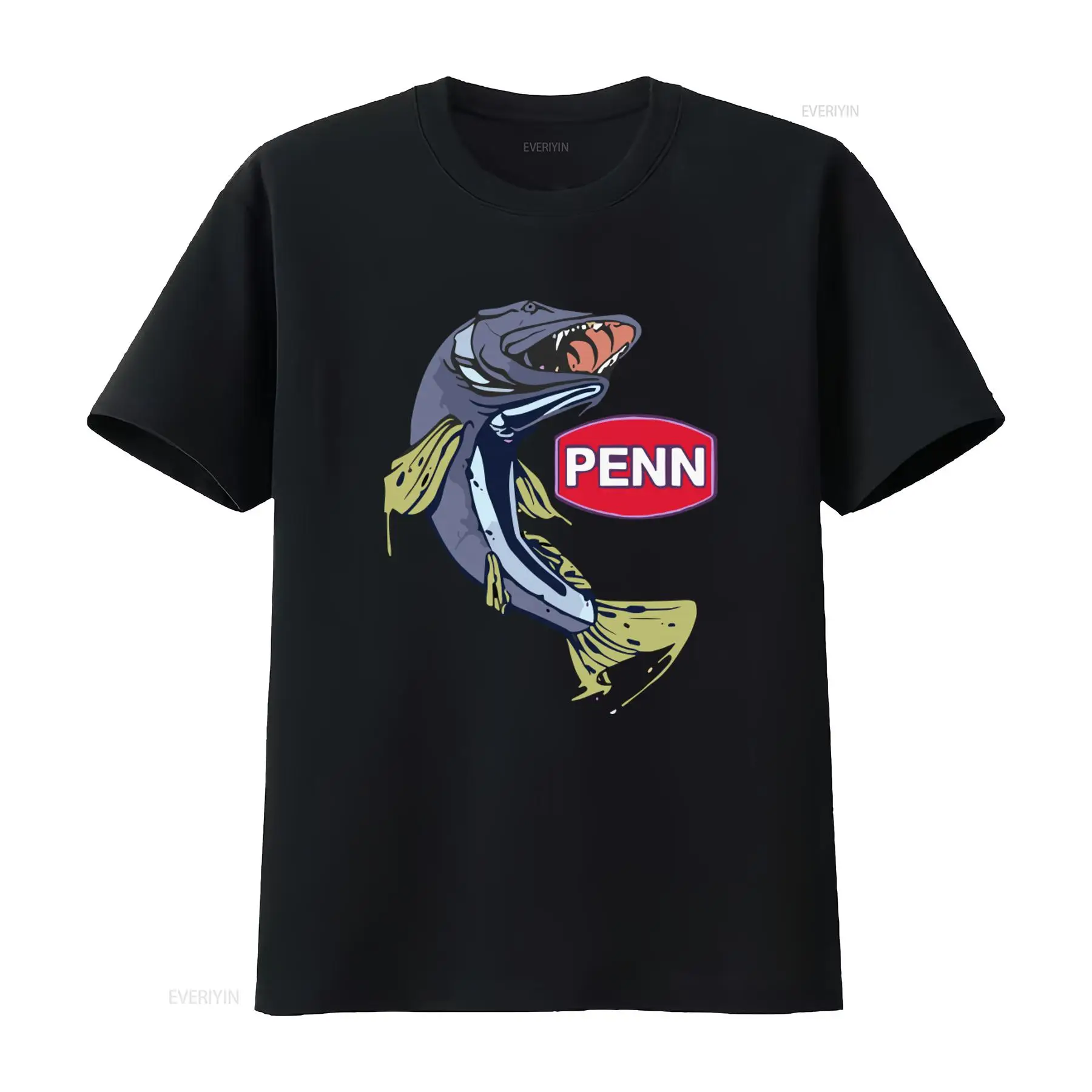 PENN 낚시 장비 회사 로고 남성용 블랙 티셔츠 사이 - Fishing Equipment Logos 리뷰 및 가격