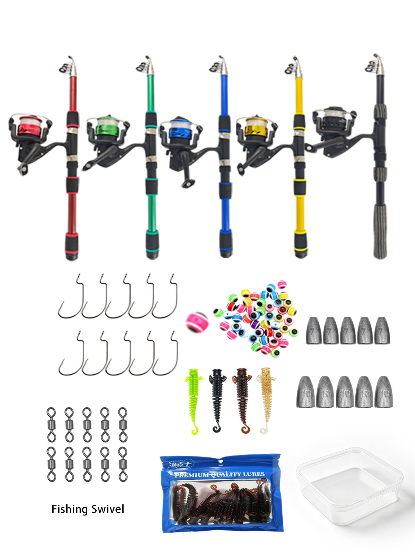 1.8m 텔레스코픽 낚싯대 콤보 세트: 스피닝 릴, 루 - Fishing Equipment Europe 리뷰 및 가격