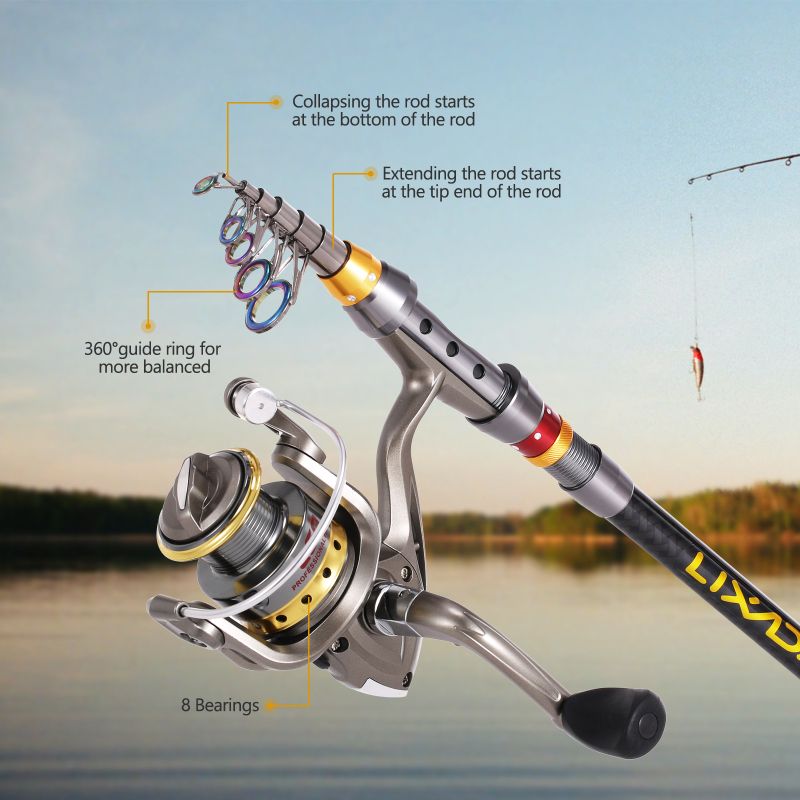 Lixada 텔레스코픽 낚싯대 및 릴 콤보 풀 키트,  - Fishing Equipment Europe 리뷰 및 가격