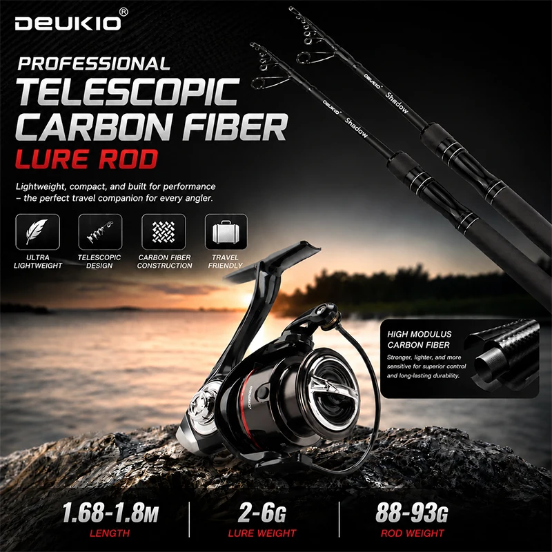 DEUKIO 1.68/1.8M 낚싯대 릴 콤보 초경량  - Fishing Equipment Europe 리뷰 및 가격