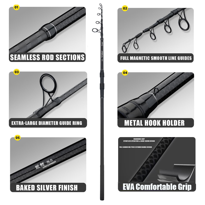 3.0M-4.2M 잉어 텔레스코픽 낚싯대, 30-200 - Surf Fishing Equipment 리뷰 및 가격