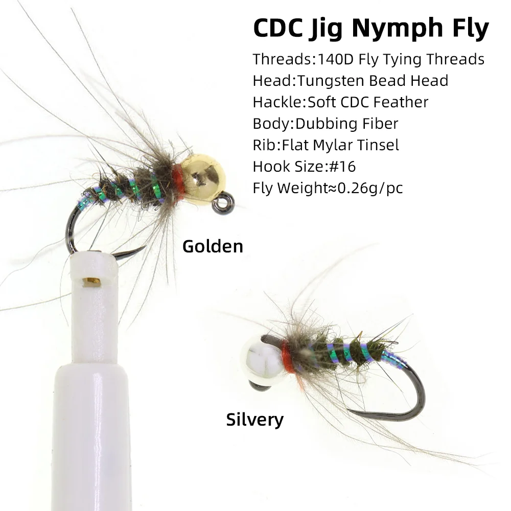 4개 # 16개의 텅스텐 비드헤드 CDC 지그 님프 플 - Fishing Equipment Europe 리뷰 및 가격