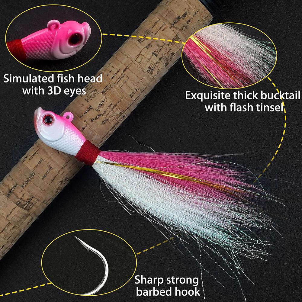 3개 버크테일 지그 바닷물 민물 루어 서프 낚시 루어  - Surf Fishing Equipment 리뷰 및 가격