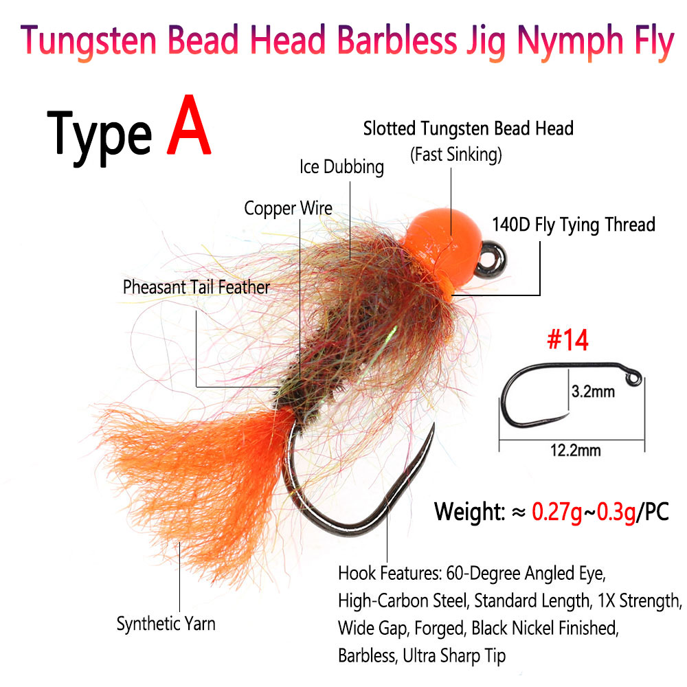 비무 4개입 텅스텐 비드 헤드 바브리스 지그 님프 플라 - Fishing Equipment Europe 리뷰 및 가격
