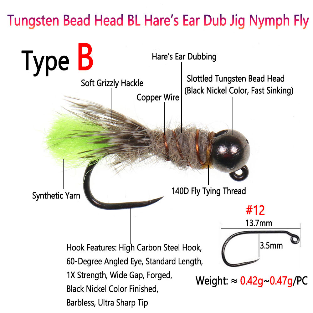 비무 4개입 텅스텐 비드 헤드 바브리스 지그 님프 플라 - Fishing Equipment Europe 리뷰 및 가격